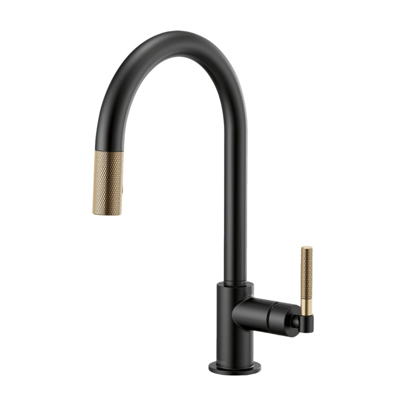 LITZE PULL-DOWN FAUCET WITH ARC SPOUT AND KNURLED HANDLE