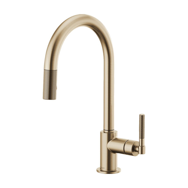 LITZE PULL-DOWN FAUCET WITH ARC SPOUT AND KNURLED HANDLE