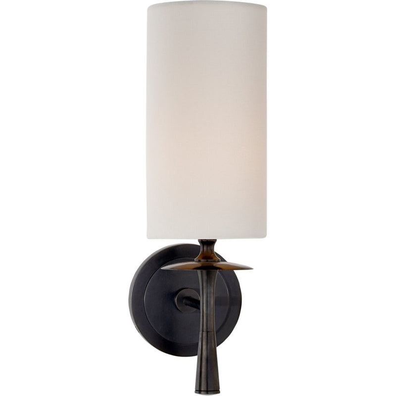 AERIN DRUNMORE 1-LIGHT 5-INCH WALL SCONCE LIGHT WITH LINEN SHADE