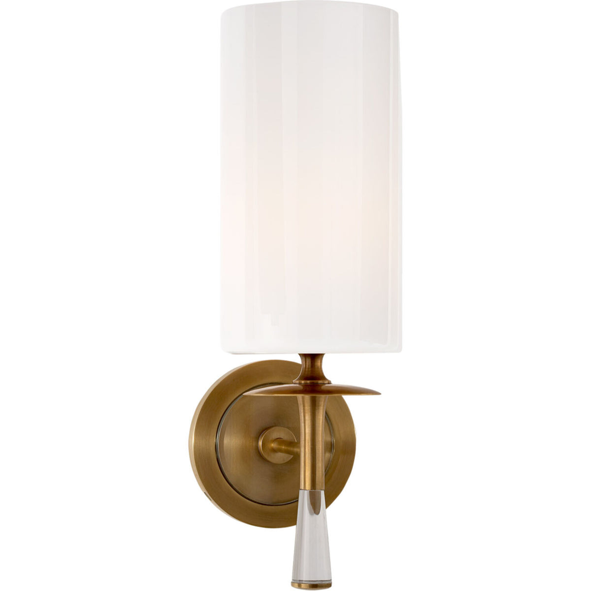 AERIN DRUNMORE 1-LIGHT 5-INCH WALL SCONCE LIGHT WITH WHITE GLASS SHADE