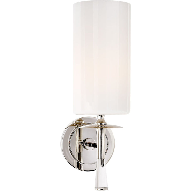 AERIN DRUNMORE 1-LIGHT 5-INCH WALL SCONCE LIGHT WITH WHITE GLASS SHADE