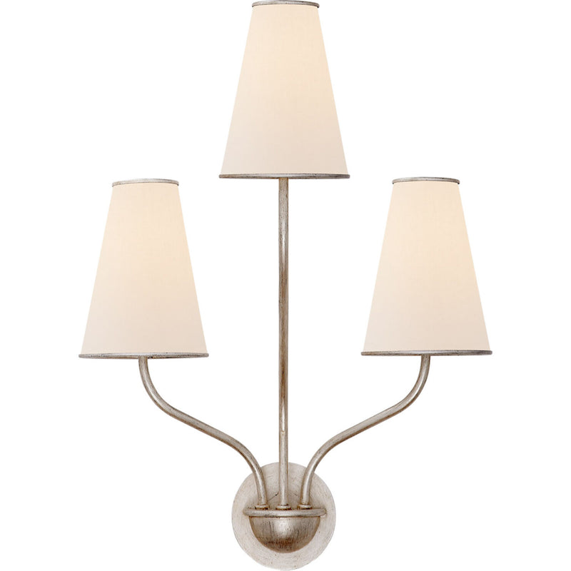 AERIN MONTREUIL 3-LIGHT 17-INCH WALL SCONCE LIGHT WITH LINEN SHADE
