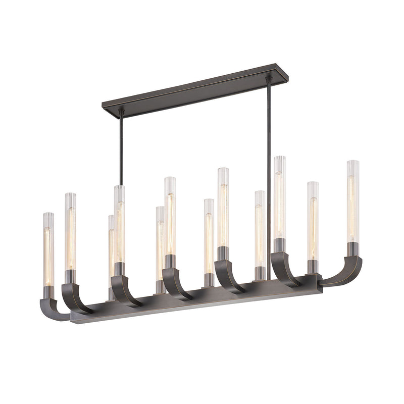 FLUTE 12 LIGHT 56 INCH LINEAR CHANDELIER