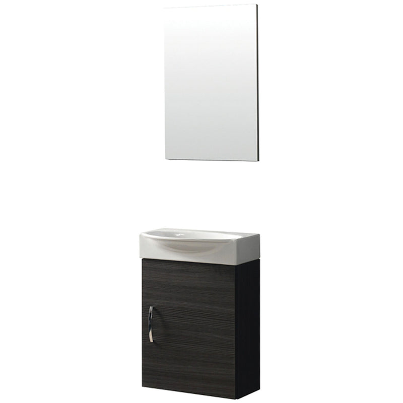 BOX UNO WALL MOUNT VANITY WITH CERAMIC SINK AND MIRROR, 16101