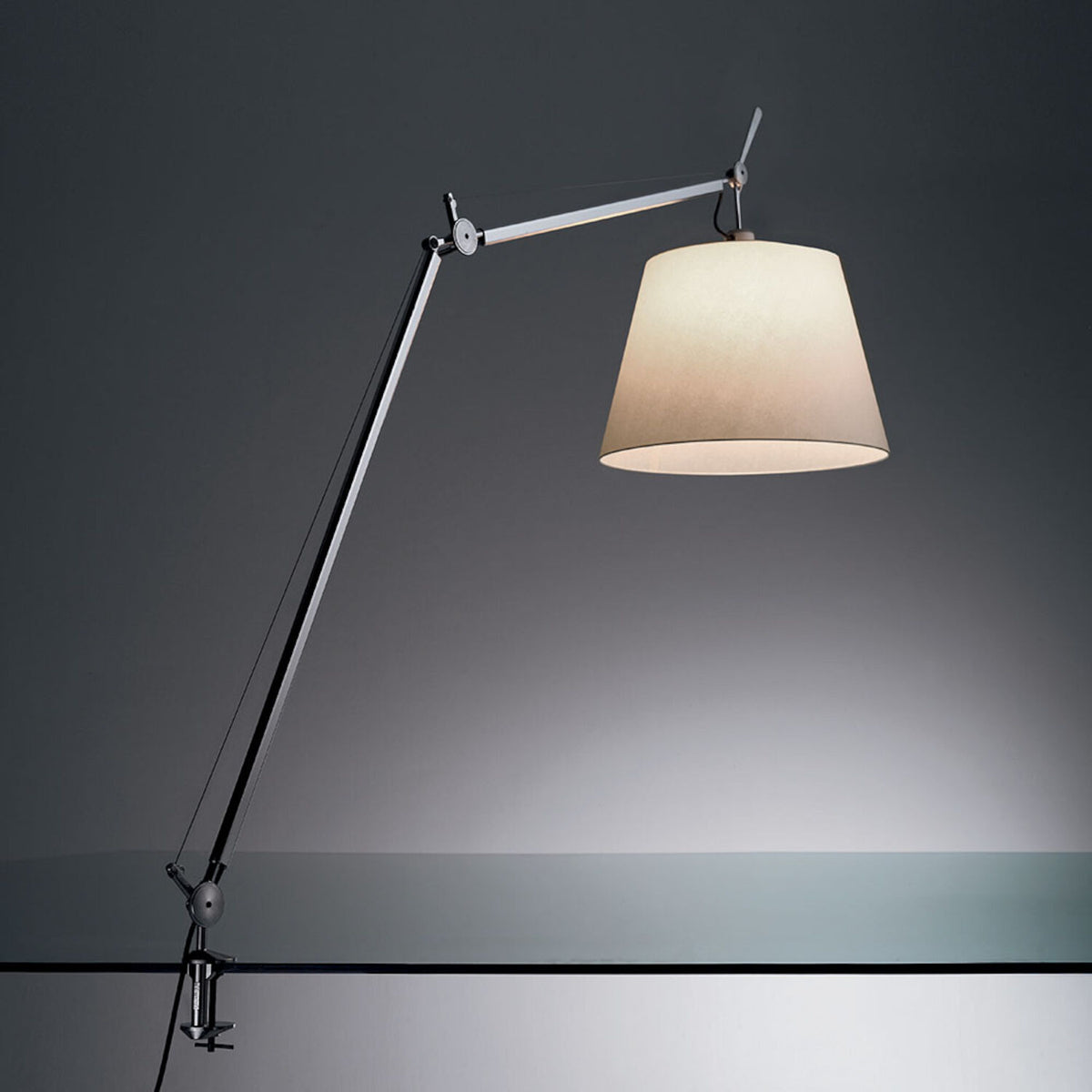 TOLOMEO MEGA LED TABLE LAMP WITH 12-INCH DIFFUSER AND TABLE CLAMP