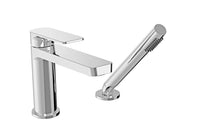 PETITE B04 2-PIECE DECK MOUNT TUB FILLER WITH HAND SHOWER