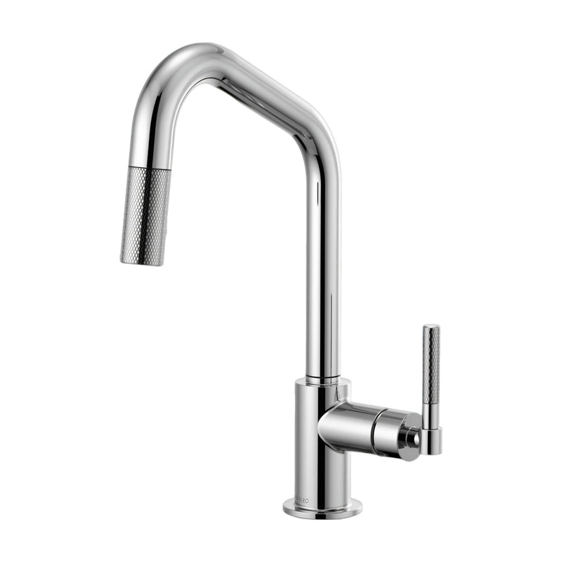 LITZE PULL-DOWN FAUCET WITH ANGLED SPOUT AND KNURLED HANDLE