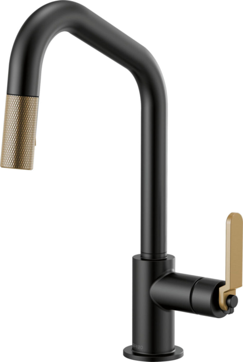 LITZE PULL-DOWN FAUCET WITH ANGLED SPOUT AND INDUSTRIAL HANDLE