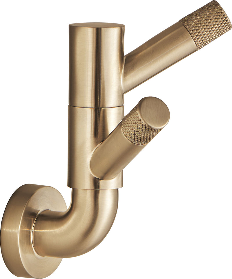 LITZE ROTATING DOUBLE ROBE HOOK WITH KNURLING
