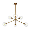 CASSIA 40" 6 LIGHT CHANDELIER WITH CLEAR GLASS SHADES