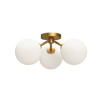 CASSIA 15" 3 LIGHT SEMI-FLUSH MOUNT WITH OPAL GLASS