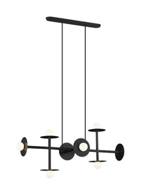 NODES 8 LIGHT LARGE LINEAR CHANDELIER