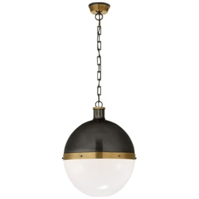 HICKS EXTRA LARGE 2 LIGHT PENDANT WITH WHITE GLASS