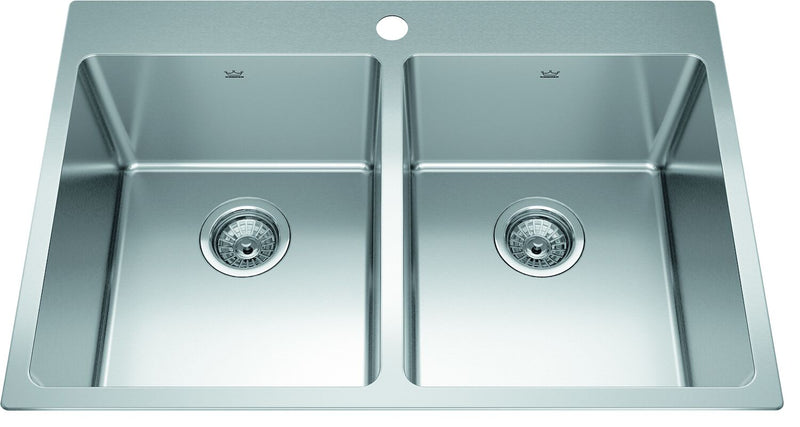 BROOKMORE DROP IN DOUBLE BOWL STAINLESS STEEL KITCHEN SINK
