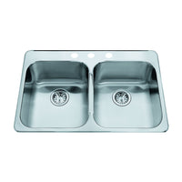 STEEL QUEEN DROP IN DOUBLE BOWL STAINLESS STEEL KITCHEN SINK