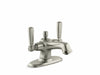 BANCROFT MONOBLOCK SINGLE-HOLE BATHROOM SINK FAUCET WITH ESCUTCHEON AND METAL LEVER HANDLES