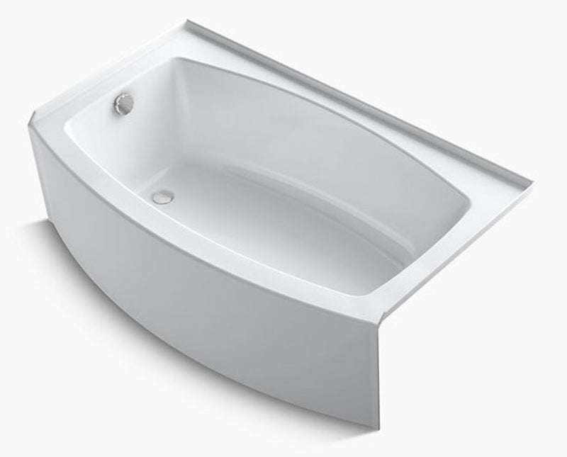 EXPANSE® 60 X 30-36 INCHES CURVED ALCOVE BATHTUB WITH INTEGRAL FLANGE, LEFT-HAND DRAIN