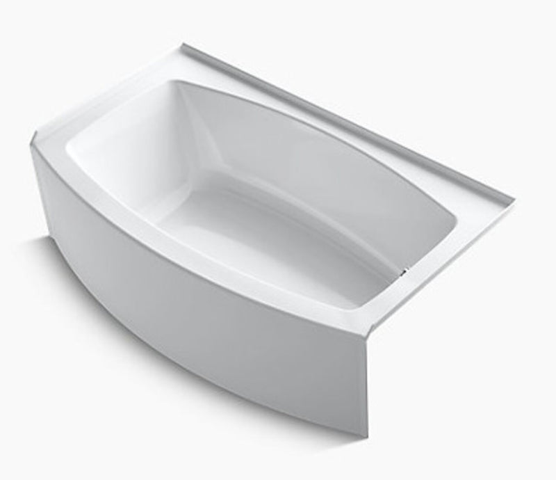 EXPANSE® 60 X 30-36 INCHES CURVED ALCOVE BATHTUB WITH INTEGRAL FLANGE, RIGHT-HAND DRAIN