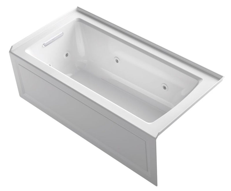 ARCHER® 60 X 30 INCHES THREE-SIDE INTEGRAL FLANGE WHIRLPOOL WITH LEFT-HAND DRAIN, HEATER AND COMFORT DEPTH® DESIGN