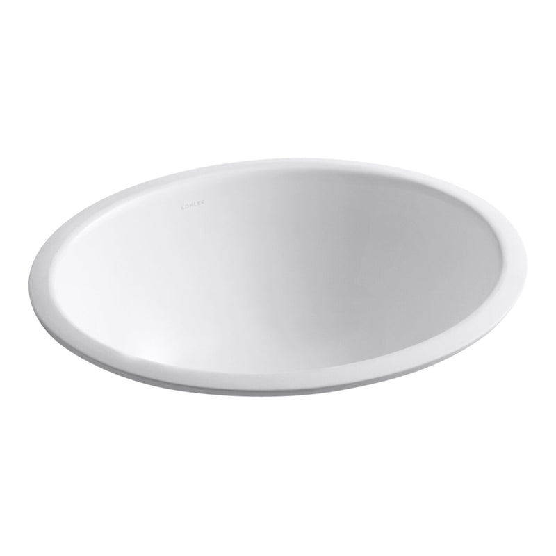 CAXTON® OVAL 17 X 14 INCHES UNDERMOUNT BATHROOM SINK WITH SEALED OVERFLOW AND CLAMP ASSEMBLY