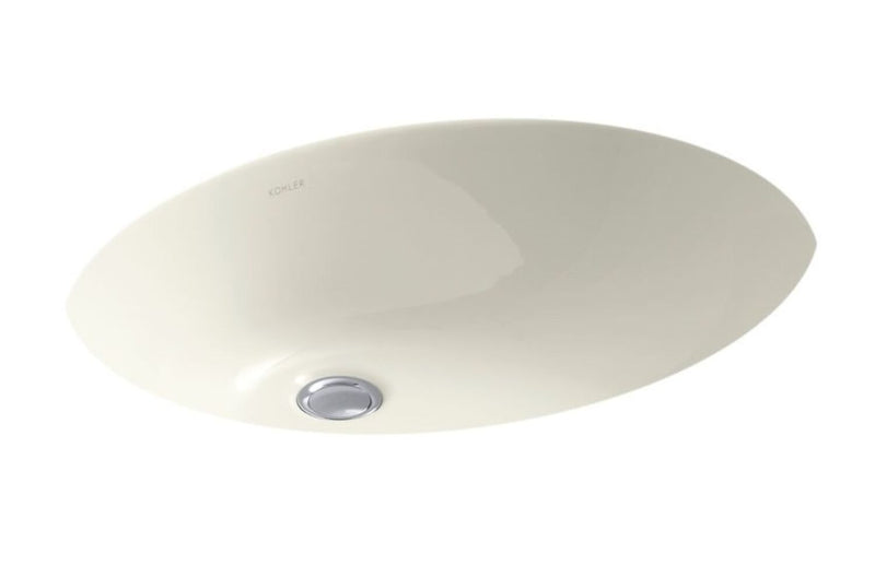 CAXTON® OVAL 19 X 15 INCHES UNDERMOUNT BATHROOM SINK WITH OVERFLOW AND CLAMP ASSEMBLY