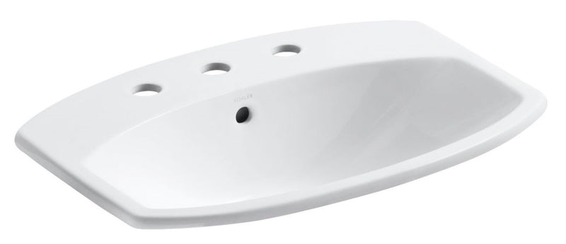 CIMARRON® DROP IN BATHROOM SINK WITH 8-INCH WIDESPREAD FAUCET HOLES