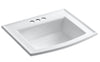 ARCHER® DROP IN BATHROOM SINK WITH 4-INCH CENTERSET FAUCET HOLES