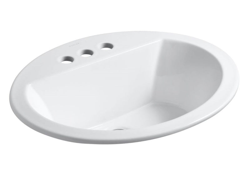 BRYANT® OVAL DROP IN BATHROOM SINK WITH 4-INCH CENTERSET FAUCET HOLES