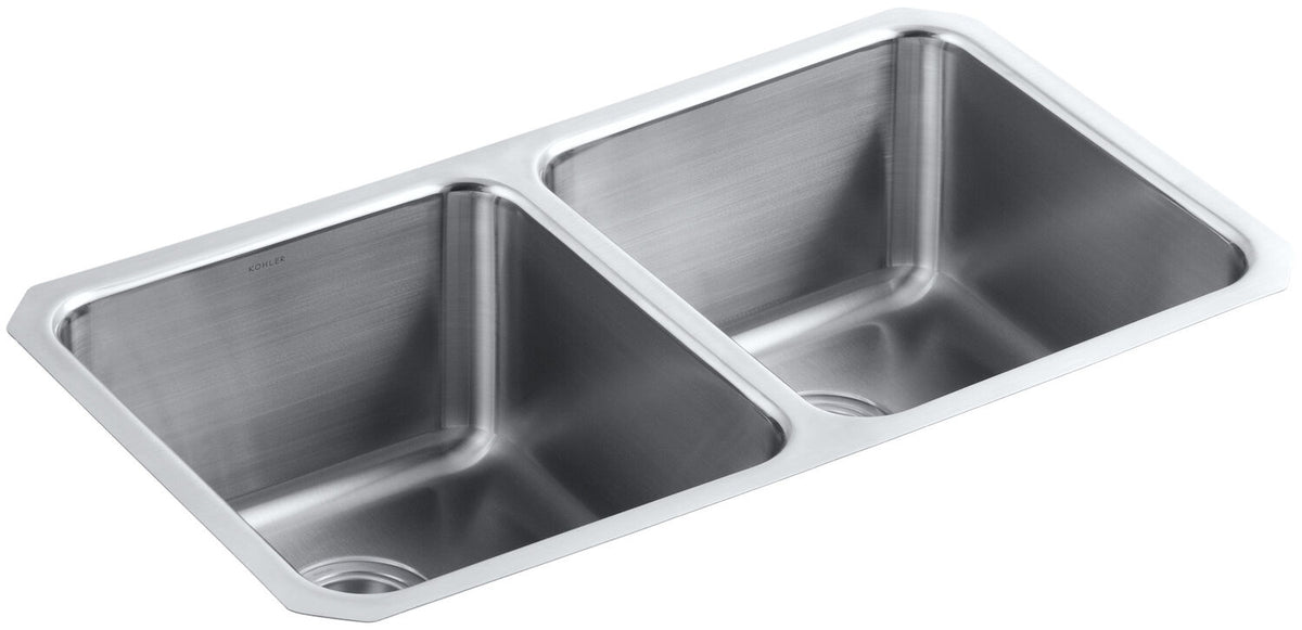 UNDERTONE® PRESERVE™ 31-1/2 X 18 X 9-3/4 INCHES UNDER-MOUNT DOUBLE-EQUAL BOWL KITCHEN SINK