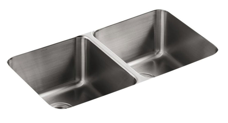UNDERTONE® 31-1/2 X 18 X 9-3/4 INCHES UNDER-MOUNT DOUBLE-EQUAL BOWL KITCHEN SINK