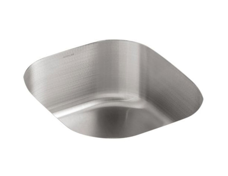 UNDERTONE® 15-1/2 X 17-1/8 X 7-5/8 INCHES ROUNDED UNDER-MOUNT SINGLE-BOWL KITCHEN SINK