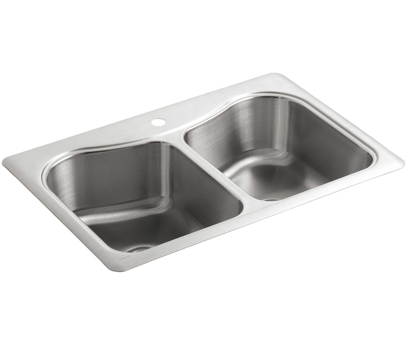 STACCATO™ 33 X 22 X 8-5/16 INCHES TOP-MOUNT DOUBLE-EQUAL BOWL KITCHEN SINK