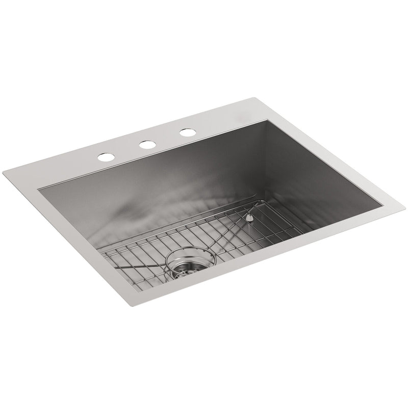 VAULT™ 25 X 22 X 9-5/16 INCHES TOP-/UNDER-MOUNT SINGLE-BOWL KITCHEN SINK WITH 3 FAUCET HOLES