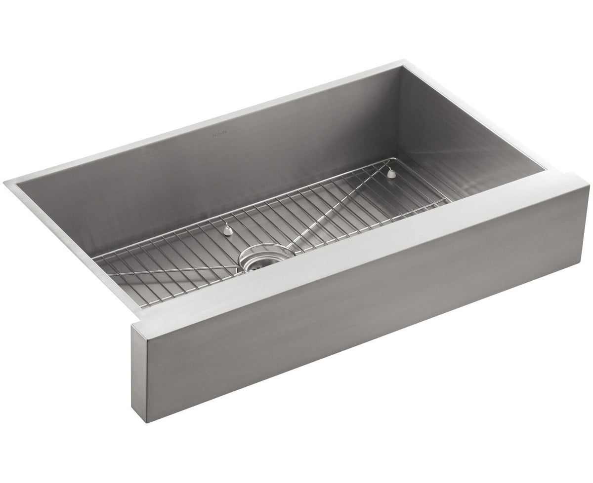 VAULT™ 35-1/2 X 21-1/4 X 9-5/16 INCHES UNDER-MOUNT SINGLE-BOWL KITCHEN SINK, STAINLESS STEEL WITH SHORT APRON FOR 36 CABINET