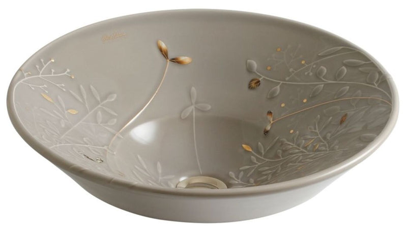 GILDED MEADOW™ WITH GOLD ACCENTS ON CONICAL BELL® VESSEL BATHROOM SINK