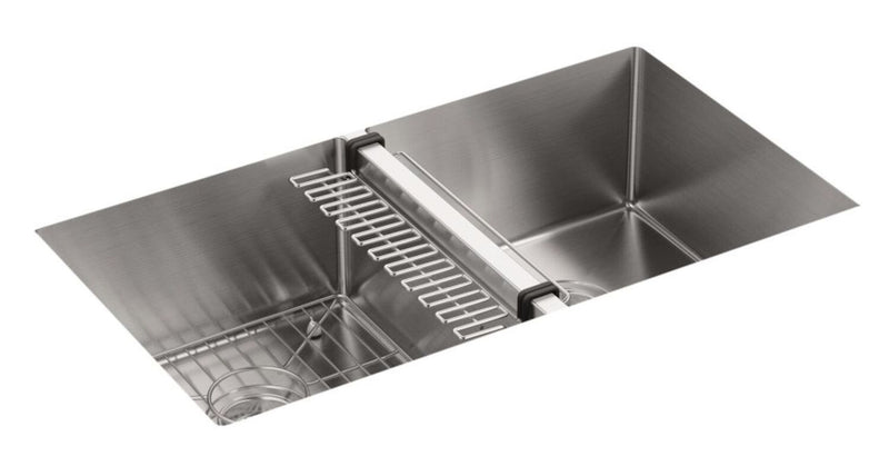 STRIVE® 32 X 18-5/16 X 9-5/16 INCHES UNDER-MOUNT DOUBLE-EQUAL KITCHEN SINK WITH ACCESSORIES