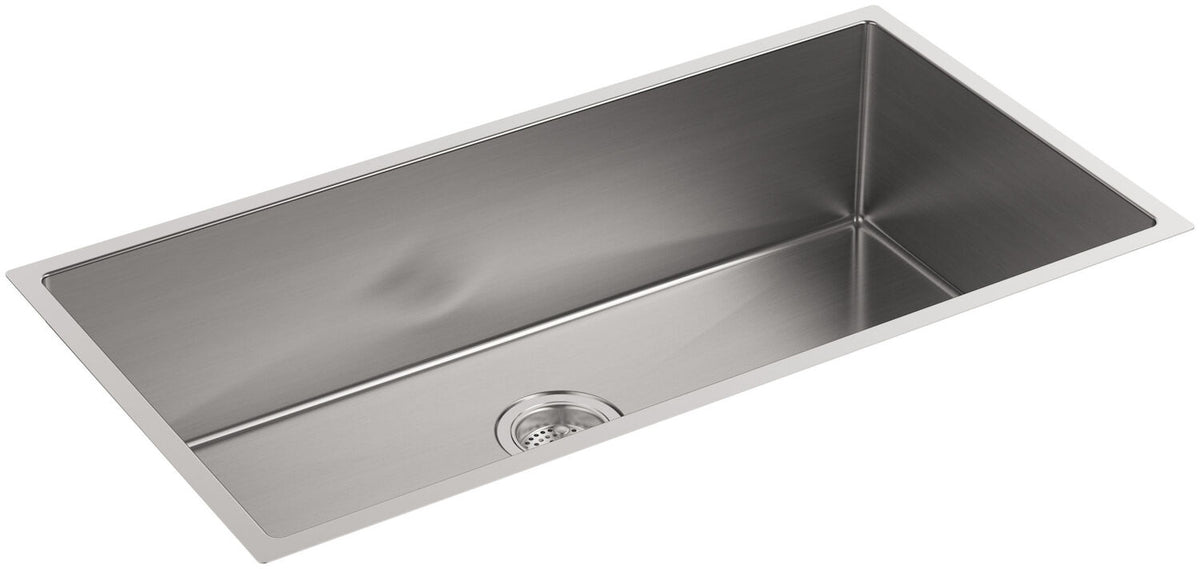 STRIVE® 35 X 18-5/16 X 9-5/16 INCHES UNDER-MOUNT EXTRA-LARGE SINGLE BOWL KITCHEN SINK WITH SINK RACK
