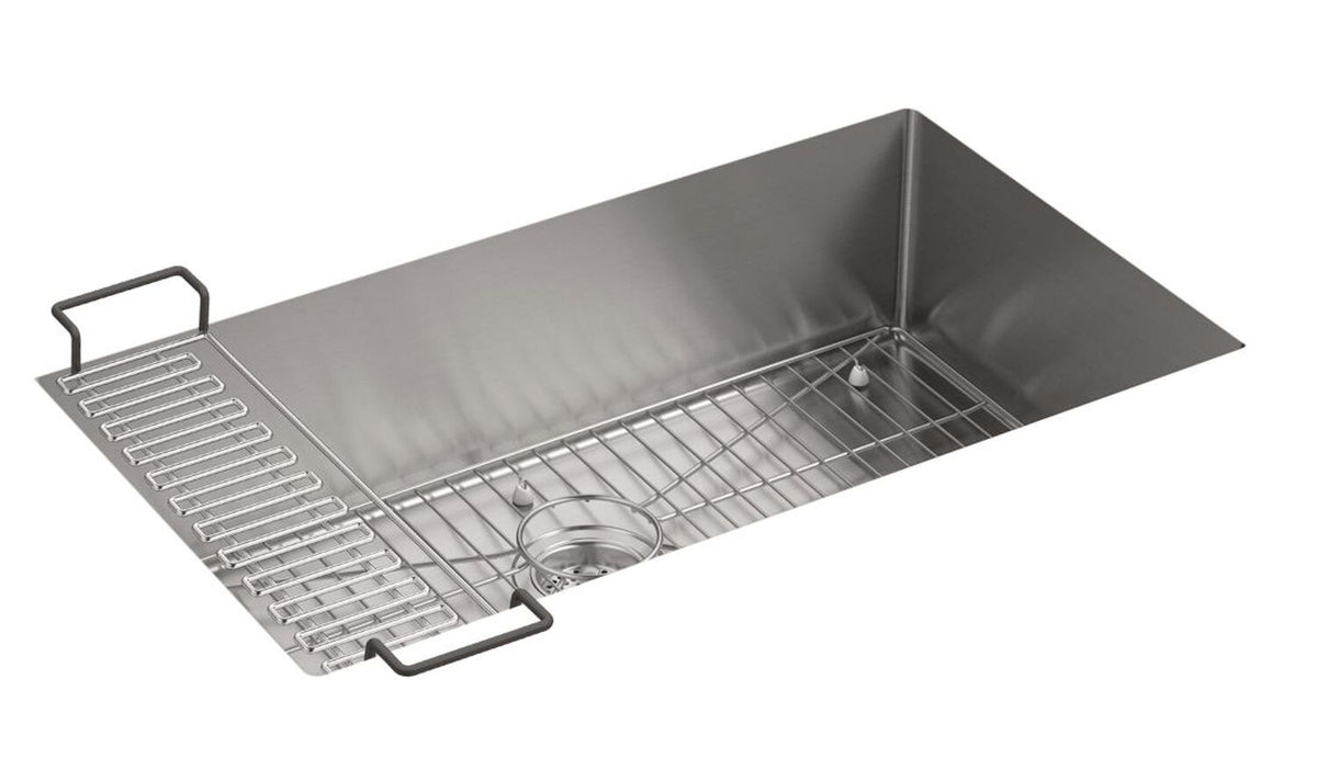 STRIVE® 32 X 18-5/16 X 9-5/16 INCHES UNDER-MOUNT SINGLE BOWL KITCHEN SINK WITH ACCESSORIES