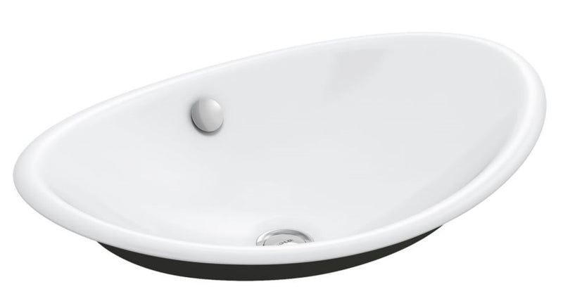 IRON PLAINS® WADING POOL® OVAL BATHROOM SINK WITH IRON BLACK PAINTED UNDERSIDE