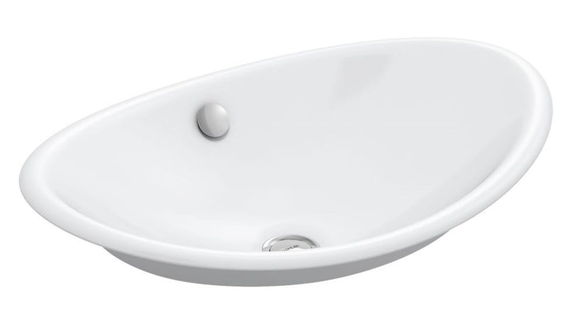 IRON PLAINS® WADING POOL® OVAL BATHROOM SINK WITH WHITE PAINTED UNDERSIDE