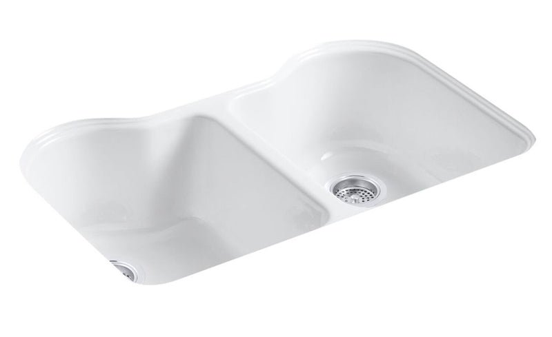 HARTLAND® 33 X 22 X 9-5/8 INCHES UNDER-MOUNT DOUBLE-EQUAL KITCHEN SINK WITH 5 FAUCET HOLES