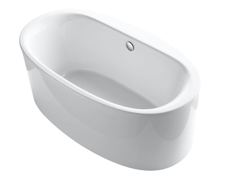 SUNSTRUCK™ 66 X 36 INCHES OVAL FREESTANDING BATHTUB WITH STRAIGHT SHROUD AND CENTER DRAIN