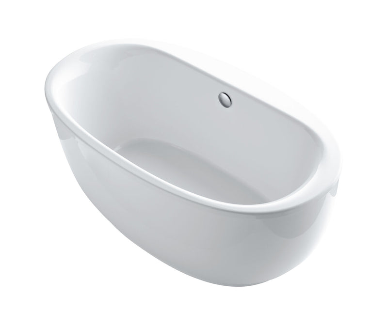 SUNSTRUCK™ 66 X 36 INCHES OVAL FREESTANDING BATHTUB WITH FLUTED SHROUD AND CENTER DRAIN
