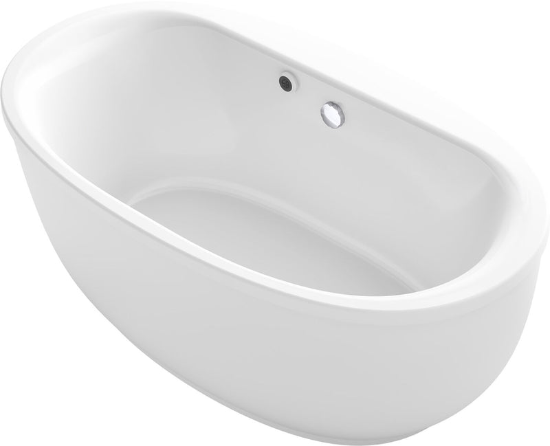 SUNSTRUCK® 66 X 36 INCHES OVAL FREESTANDING BATHTUB WITH BASK® HEATED SURFACE AND FLUTED SHROUD