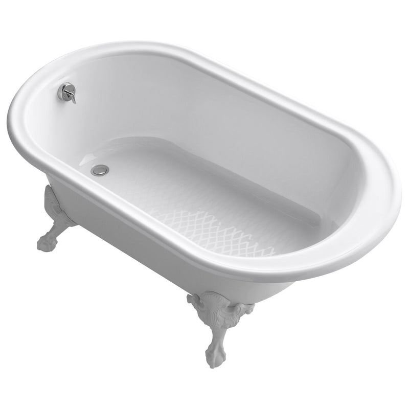 IRON WORKS® HISTORIC 66 X 36 INCHES FREESTANDING OVAL BATHTUB WITH REVERSIBLE DRAIN, WHITE EXTERIOR AND SAFEGUARD® FINISH