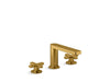 COMPOSED WIDESPREAD BATHROOM SINK FAUCET WITH CROSS HANDLES