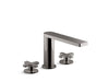 COMPOSED WIDESPREAD BATHROOM SINK FAUCET WITH CROSS HANDLES