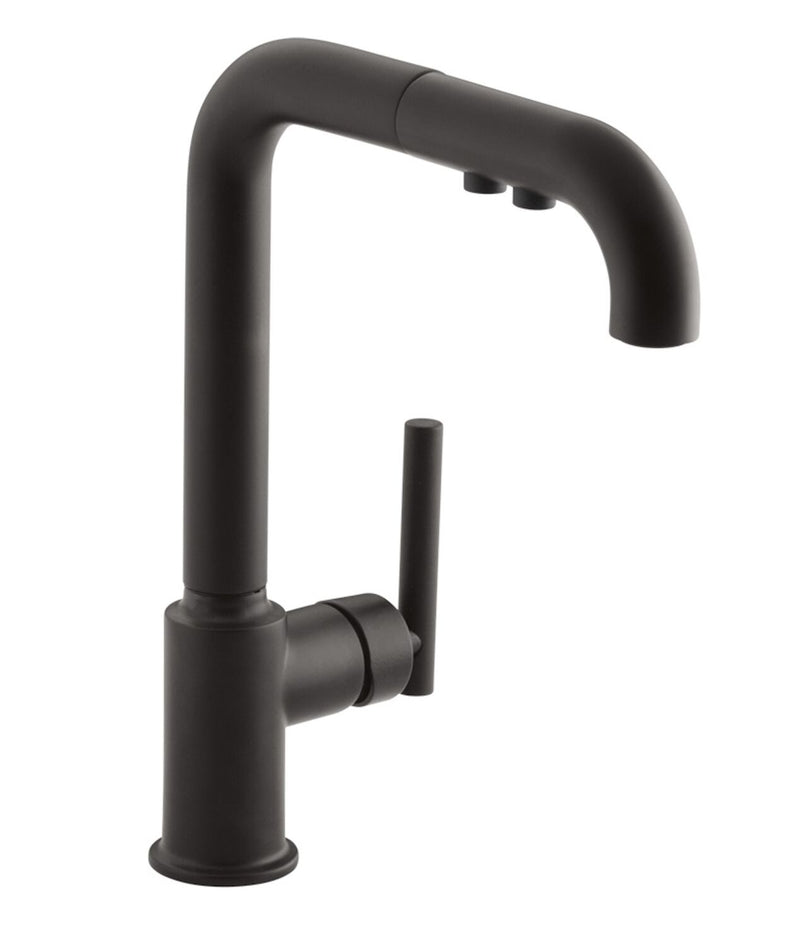 PURIST SINGLE-HOLE KITCHEN SINK FAUCET WITH 8" PULL-OUT SPOUT