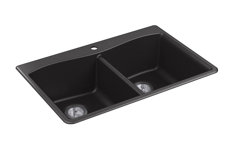 KENNON® 33 X 22 X 9-5/8 INCHES NEOROC® TOP-/UNDER-MOUNT DOUBLE-EQUAL KITCHEN SINK