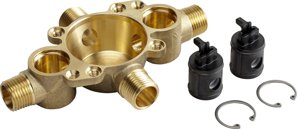 RITE-TEMP(R) VALVE BODY ROUGH-IN WITH SERVICE STOPS AND UNIVERSAL INLETS